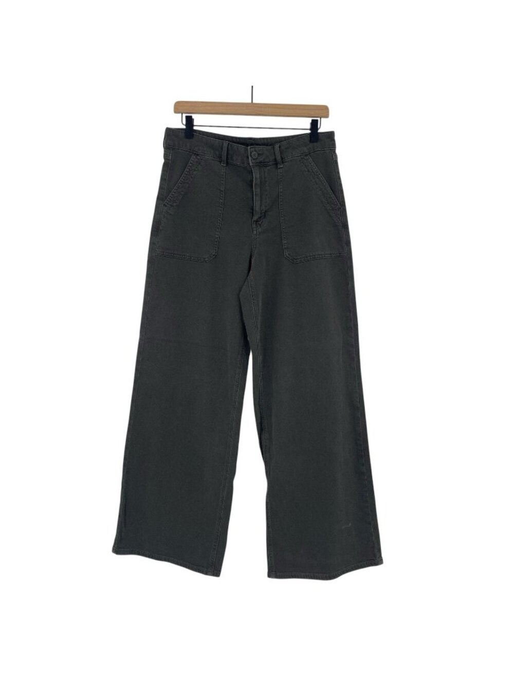 American Eagle Women's Size 10 Gray Super High-Rise Baggy Wide Leg Pants Y2K